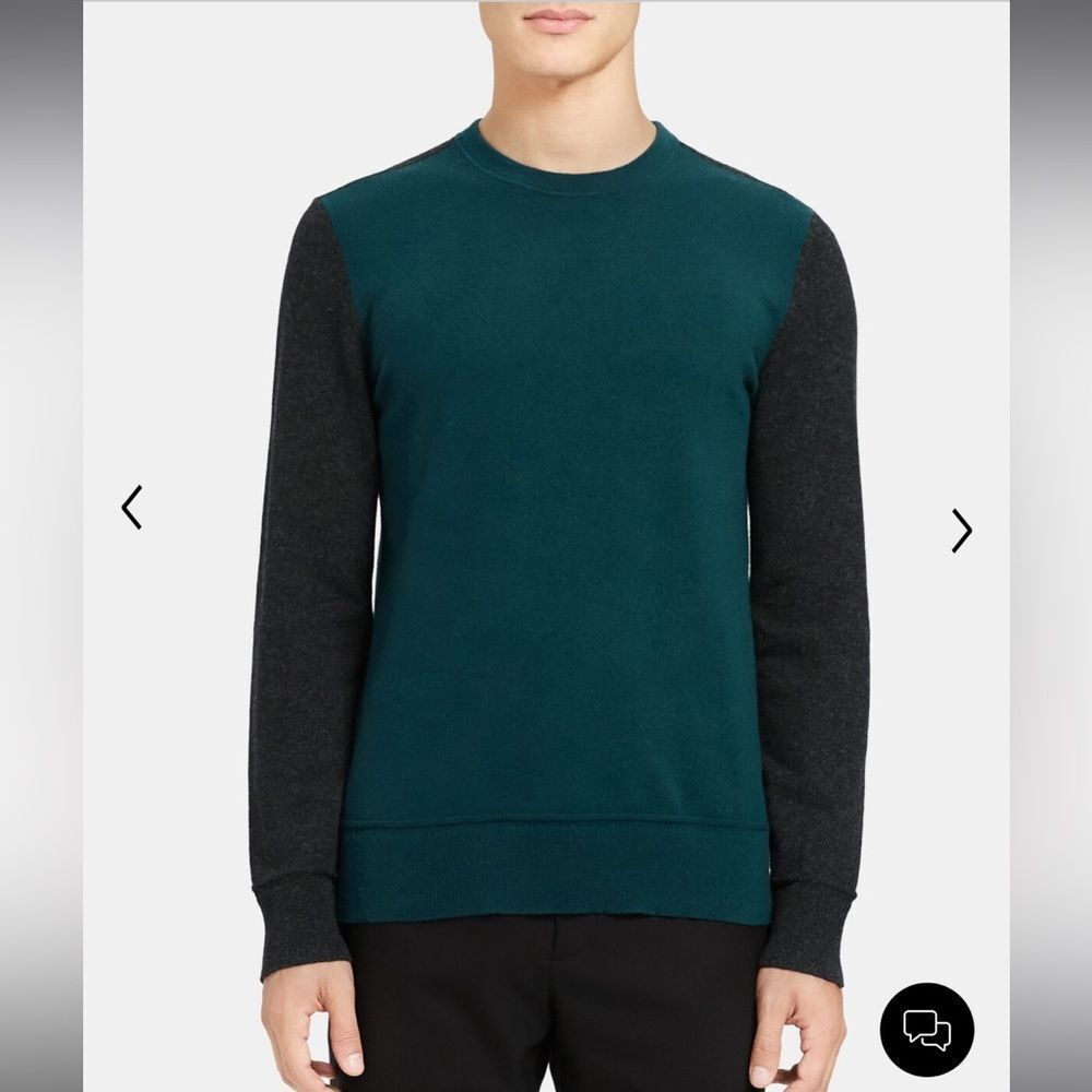 THEORY Color Blocked Sweater in 100%‎ Cashmere size L mens